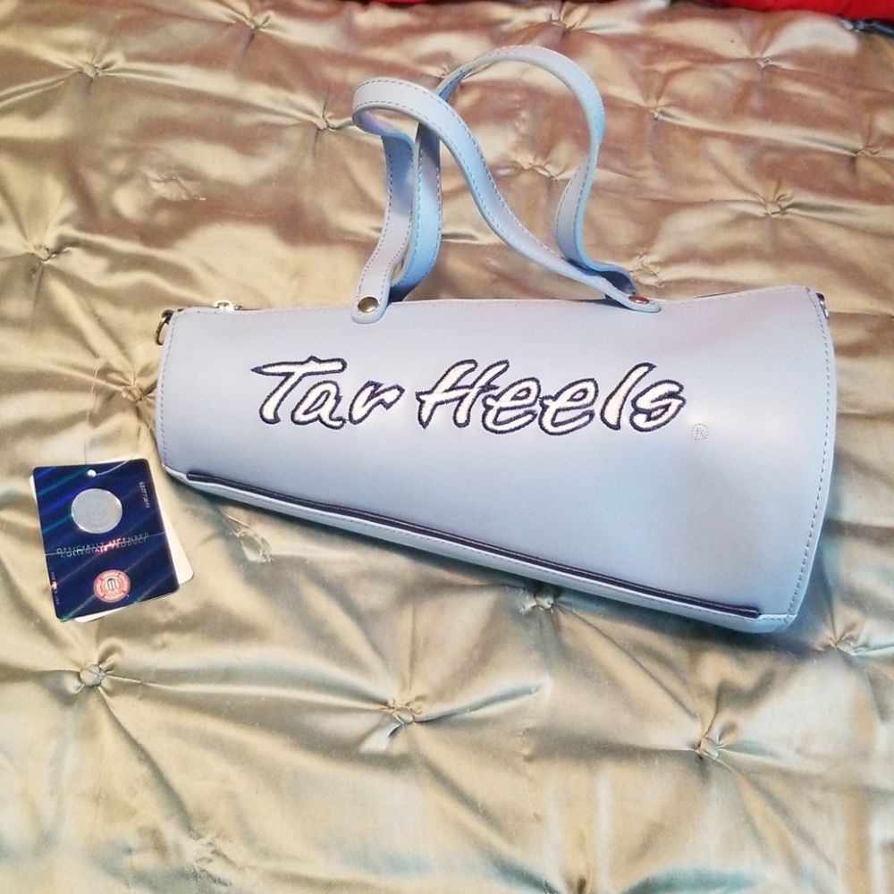 UNC TAR HEELS CHEER MEGAPHONE PURSE CROSSBODY BAG